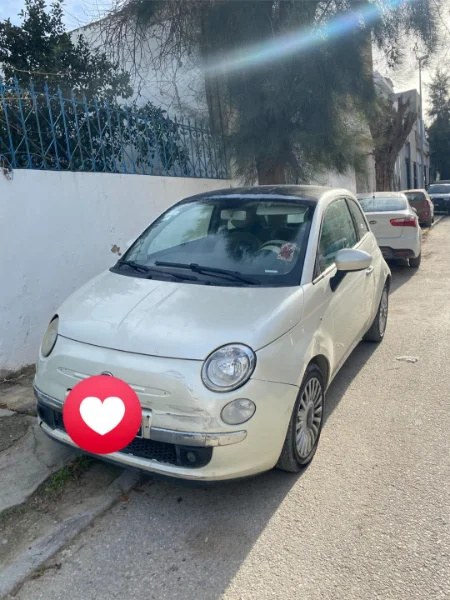 fiat 500 blanc diamant 2014
